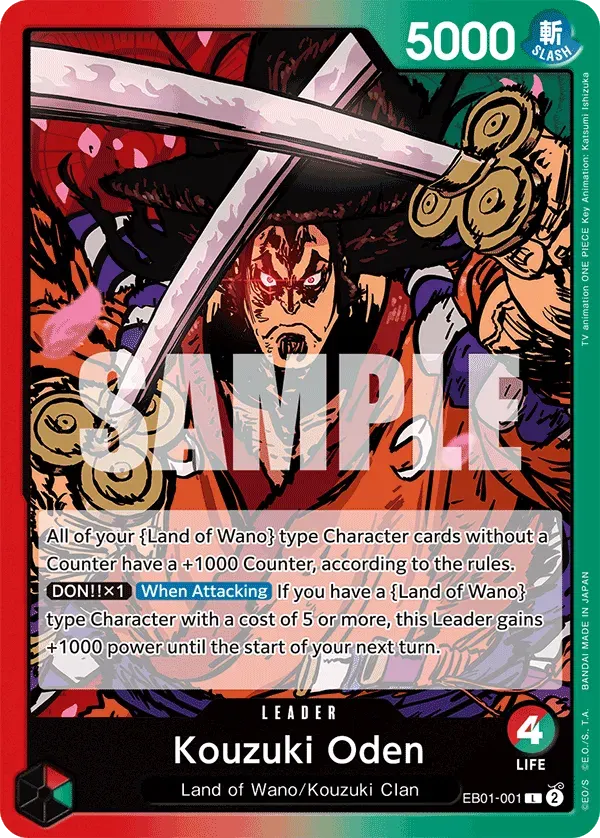 Kouzuki Oden — carte One Piece TCG EB01-001 (Memorial Collection)