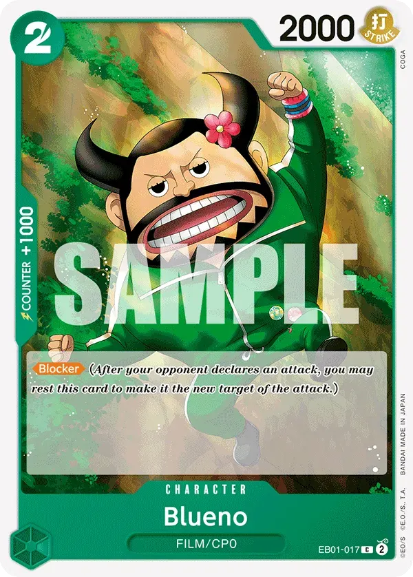 Blueno — carte One Piece TCG EB01-017 (Memorial Collection)
