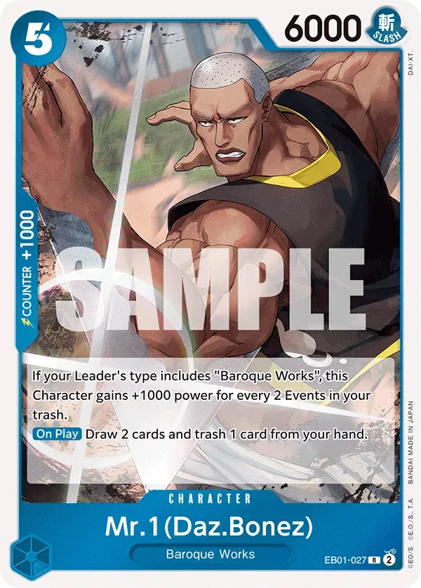 Mr.1(Daz.Bonez) — carte One Piece TCG EB01-027 (Memorial Collection)