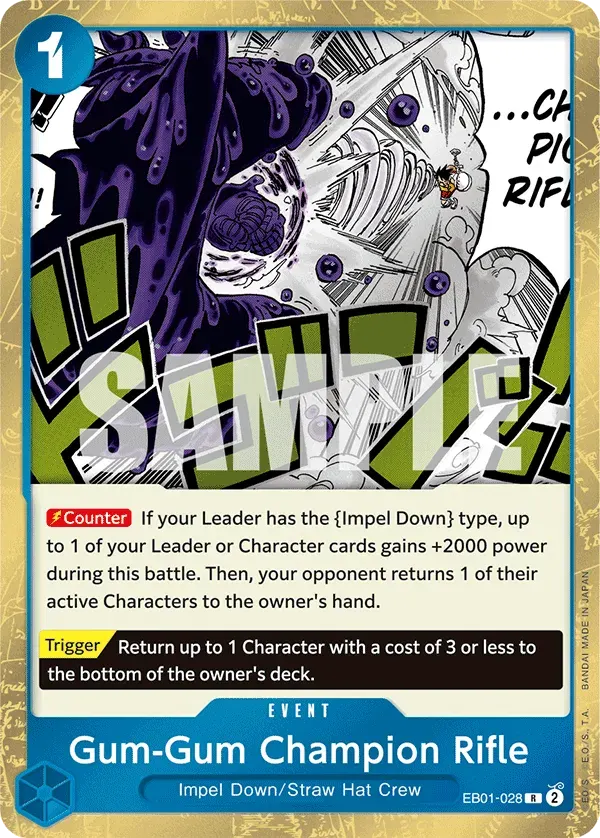 Gum-Gum Champion Rifle — carte One Piece TCG EB01-028 (Memorial Collection)