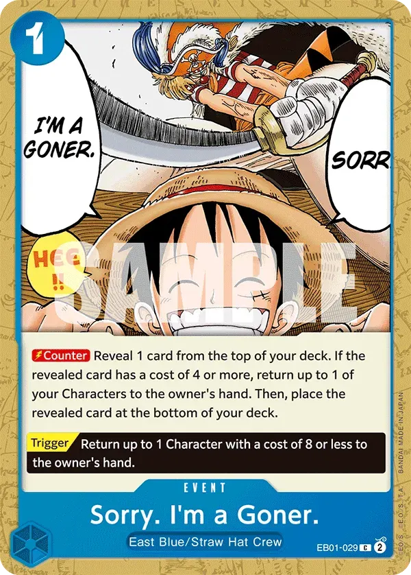 Sorry. I'm a Goner. — carte One Piece TCG EB01-029 (Memorial Collection)