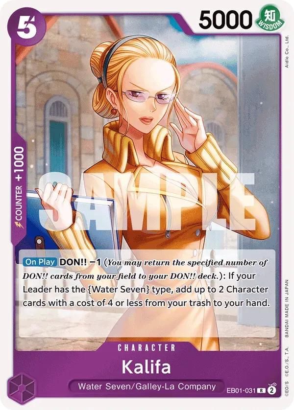 Kalifa — carte One Piece TCG EB01-031 (Memorial Collection)