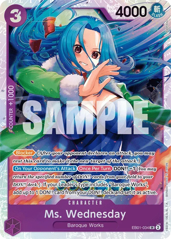Ms. Wednesday — carte One Piece TCG EB01-034 (Memorial Collection)