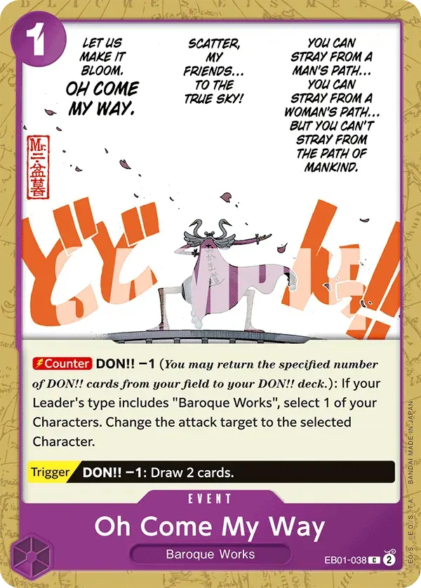 Oh Come My Way — carte One Piece TCG EB01-038 (Memorial Collection)