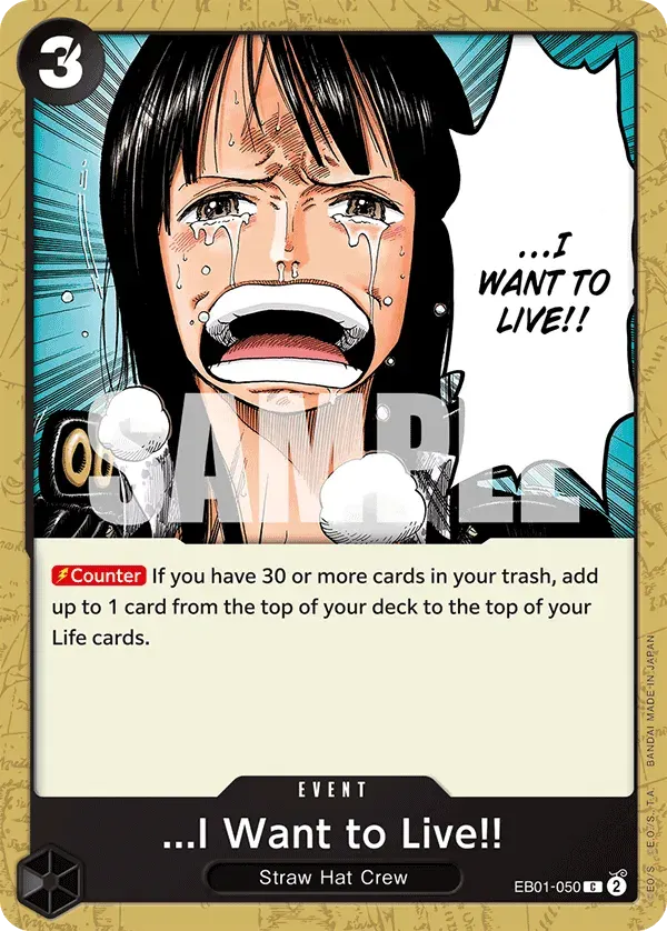 ...I Want to Live!! — carte One Piece TCG EB01-050 (Memorial Collection)