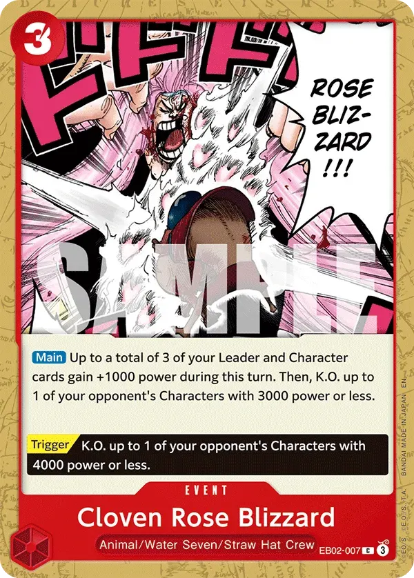 Cloven Rose Blizzard — carte One Piece TCG EB02-007 (Anime 25th Collection)