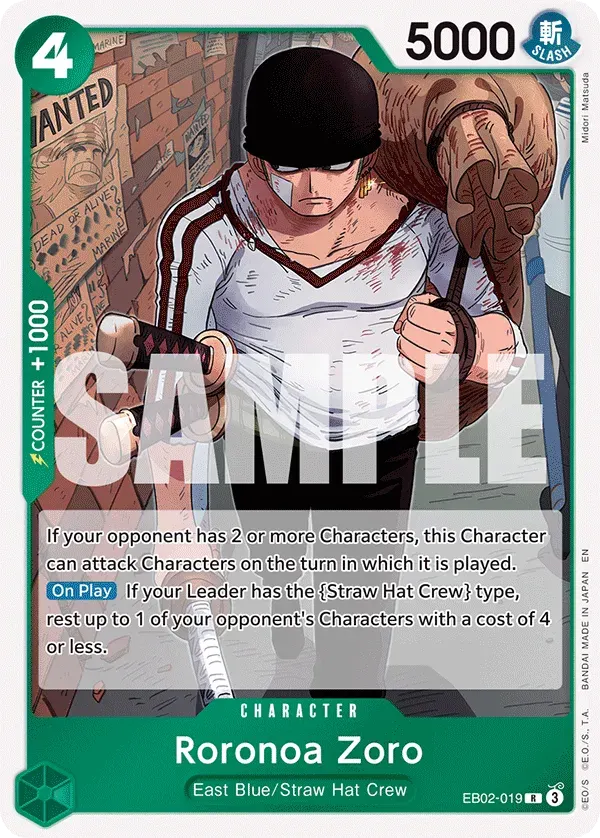 Roronoa Zoro — carte One Piece TCG EB02-019 (Anime 25th Collection)