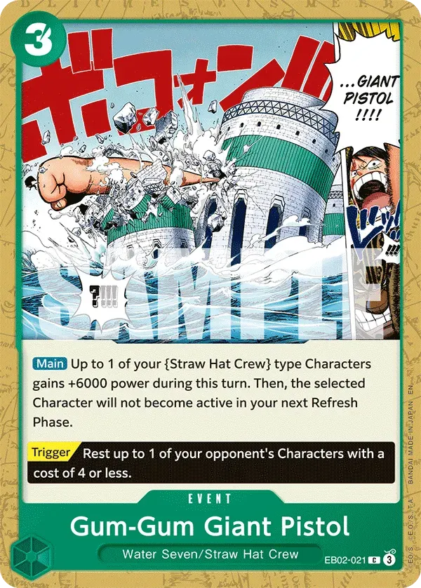 Gum-Gum Giant Pistol — carte One Piece TCG EB02-021 (Anime 25th Collection)