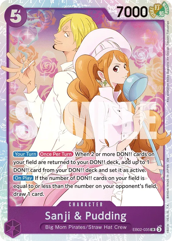 Sanji & Pudding — carte One Piece TCG EB02-035 (Anime 25th Collection)