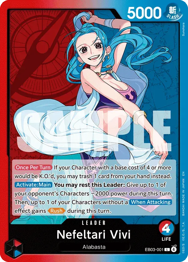 Nefeltari Vivi — carte One Piece TCG EB03-001 (One Piece Heroines Edition)