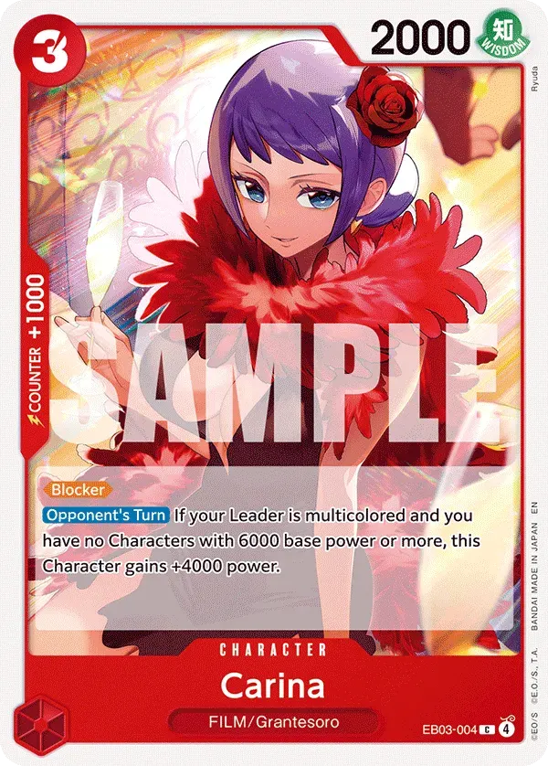 Carina — carte One Piece TCG EB03-004 (One Piece Heroines Edition)
