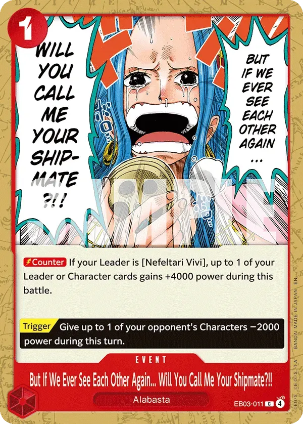 But If We Ever See Each Other Again... Will You Call Me Your Shipmate?!! — carte One Piece TCG EB03-011 (One Piece Heroines Edition)