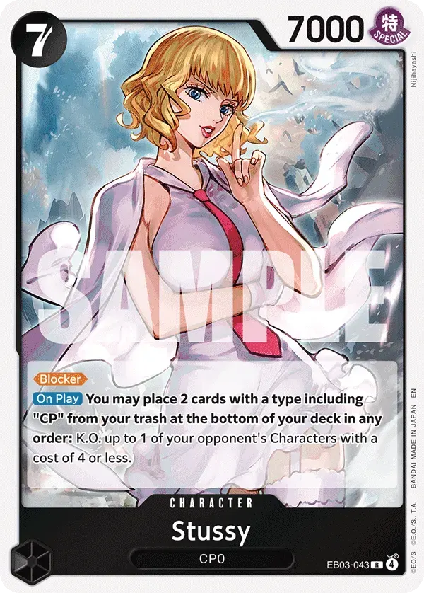 Stussy — carte One Piece TCG EB03-043 (One Piece Heroines Edition)