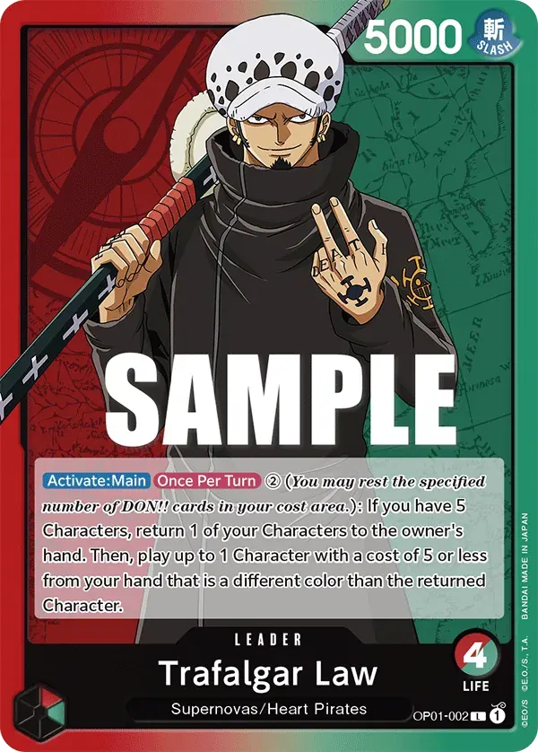 Trafalgar Law — carte One Piece TCG OP01-002 (Romance Dawn)