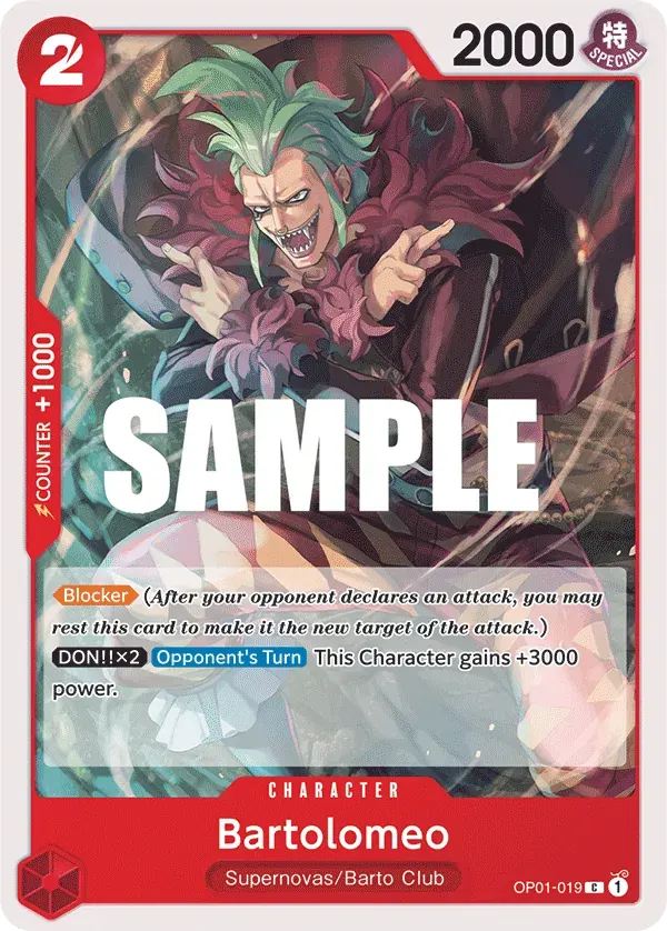 Bartolomeo — carte One Piece TCG OP01-019 (Romance Dawn)