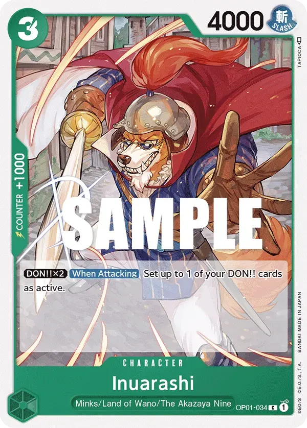 Inuarashi — carte One Piece TCG OP01-034 (Romance Dawn)