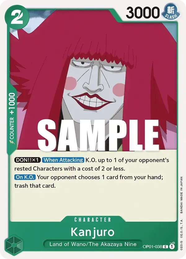 Kanjuro — carte One Piece TCG OP01-038 (Romance Dawn)