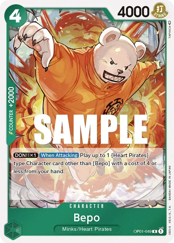 Bepo — carte One Piece TCG OP01-049 (Romance Dawn)