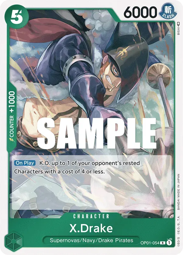 X.Drake — carte One Piece TCG OP01-054 (Romance Dawn)