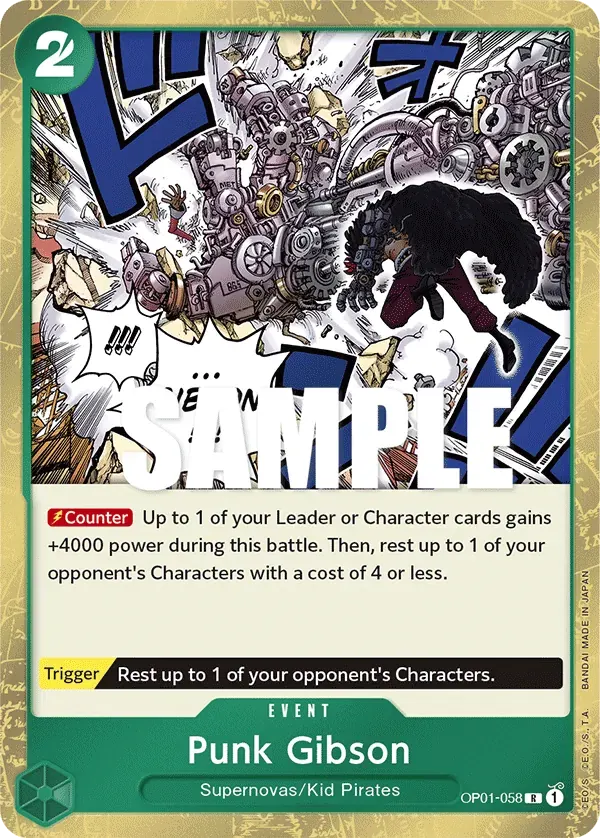 Punk Gibson — carte One Piece TCG OP01-058 (Romance Dawn)