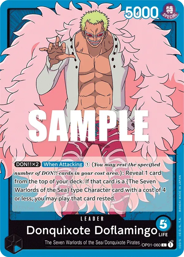 Donquixote Doflamingo — carte One Piece TCG OP01-060 (Romance Dawn)