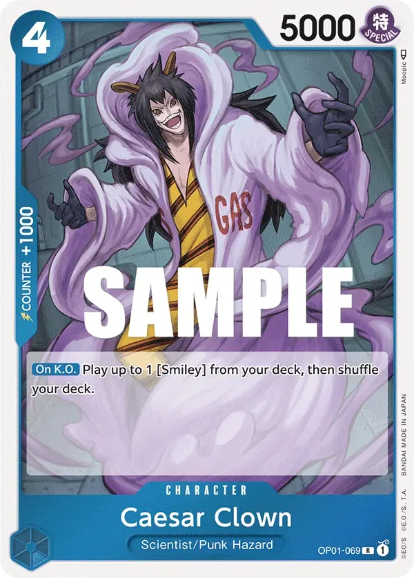 Caesar Clown — carte One Piece TCG OP01-069 (Romance Dawn)