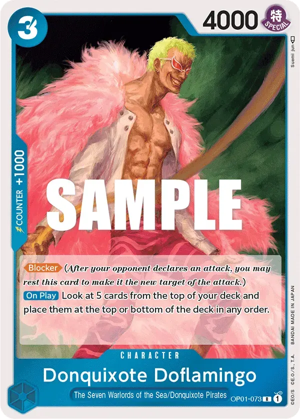 Donquixote Doflamingo — carte One Piece TCG OP01-073 (Romance Dawn)