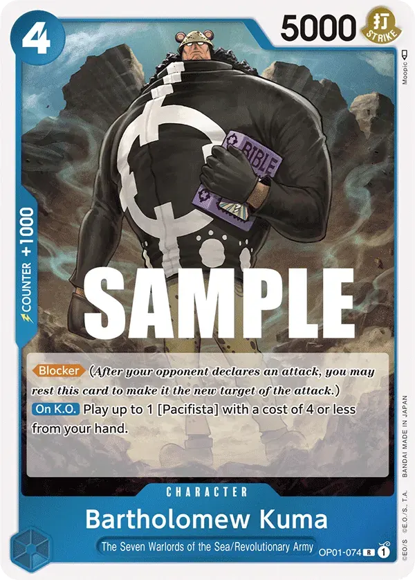 Bartholomew Kuma — carte One Piece TCG OP01-074 (Romance Dawn)