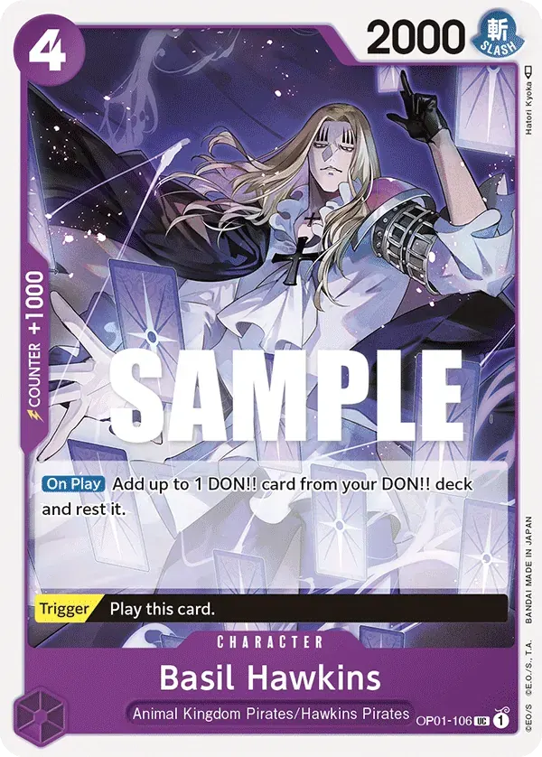 Basil Hawkins — carte One Piece TCG OP01-106 (Romance Dawn)