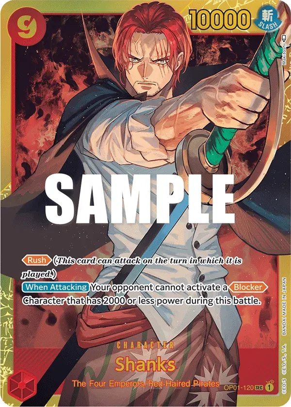 Shanks — carte One Piece TCG OP01-120 (Romance Dawn)