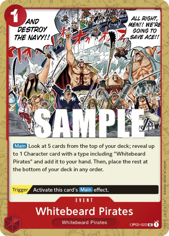 Whitebeard Pirates — carte One Piece TCG OP02-022 (Paramount War)