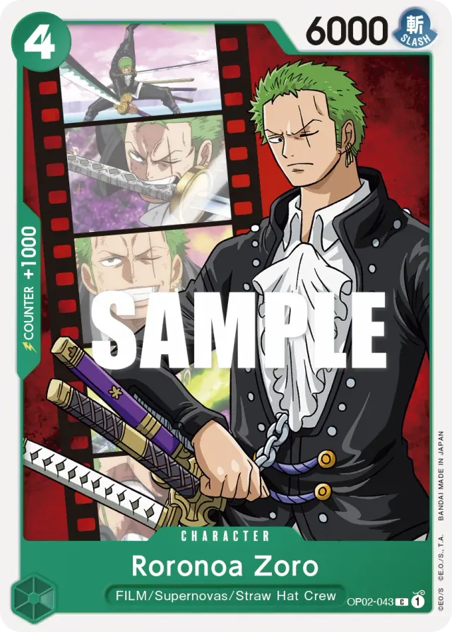 Roronoa Zoro — carte One Piece TCG OP02-043 (Paramount War)