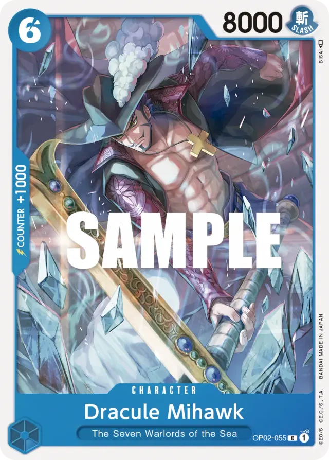 Dracule Mihawk — carte One Piece TCG OP02-055 (Paramount War)