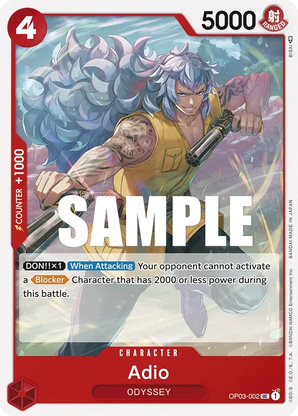 Adio — carte One Piece TCG OP03-002 (Pillars of Strength)