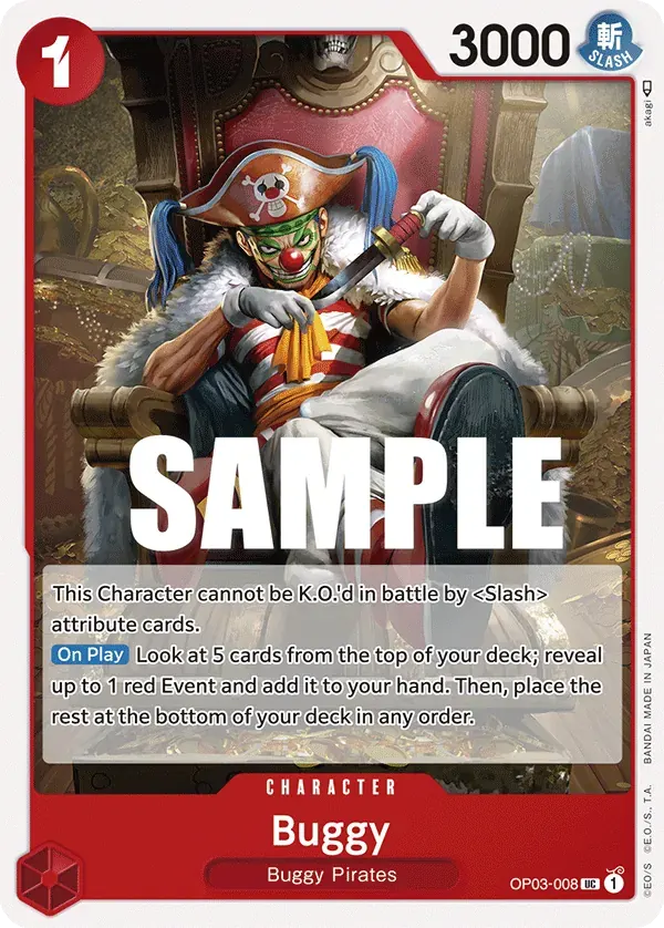 Buggy — carte One Piece TCG OP03-008 (Pillars of Strength)