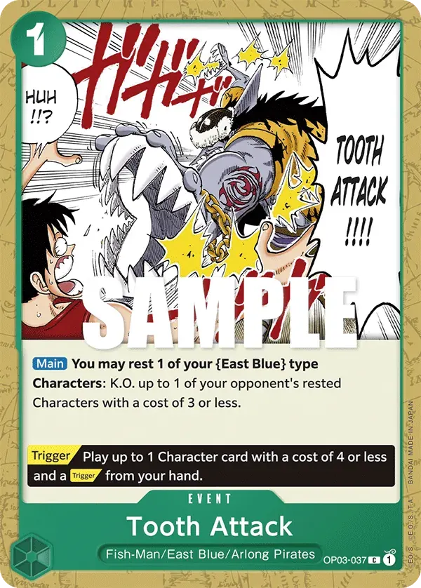 Tooth Attack — carte One Piece TCG OP03-037 (Pillars of Strength)