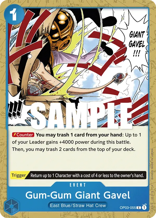 Gum-Gum Giant Gavel — carte One Piece TCG OP03-055 (Pillars of Strength)