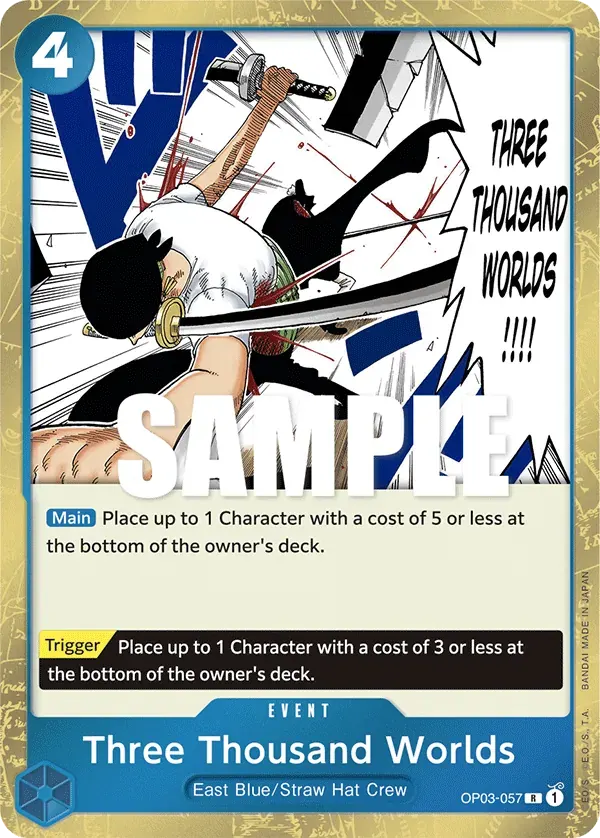 Three Thousand Worlds — carte One Piece TCG OP03-057 (Pillars of Strength)