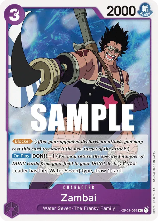 Zambai — carte One Piece TCG OP03-063 (Pillars of Strength)