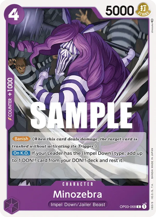 Minozebra — carte One Piece TCG OP03-068 (Pillars of Strength)