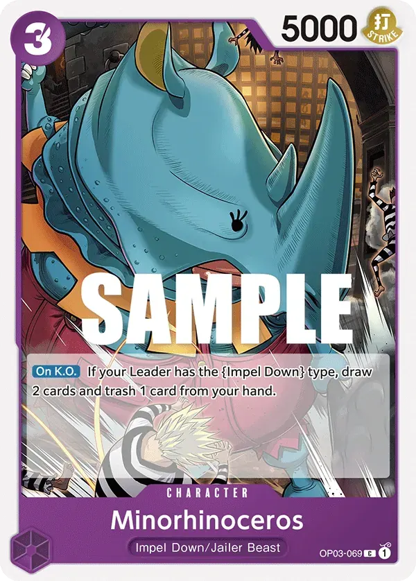 Minorhinoceros — carte One Piece TCG OP03-069 (Pillars of Strength)