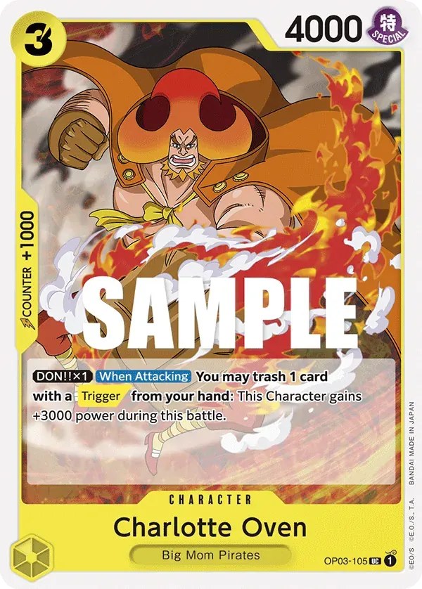 Charlotte Oven — carte One Piece TCG OP03-105 (Pillars of Strength)