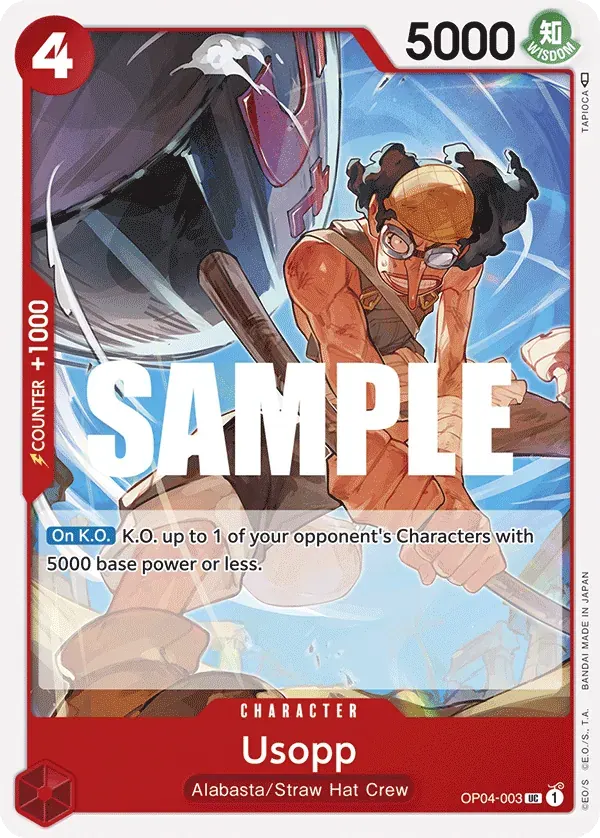 Usopp — carte One Piece TCG OP04-003 (Kingdoms of Intrigue)