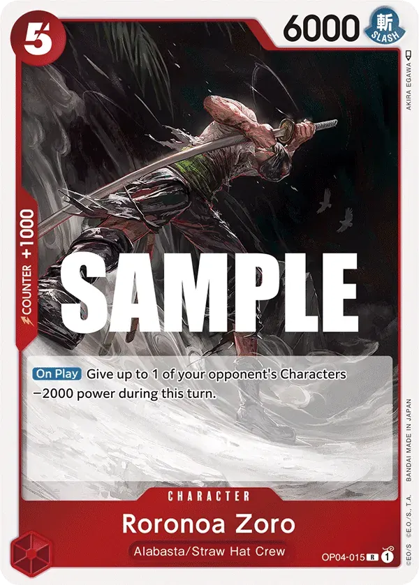 Roronoa Zoro — carte One Piece TCG OP04-015 (Kingdoms of Intrigue)