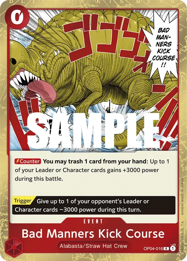 Bad Manners Kick Course — carte One Piece TCG OP04-016 (Kingdoms of Intrigue)