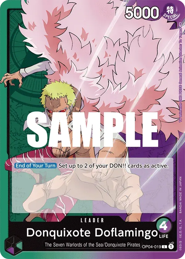 Donquixote Doflamingo — carte One Piece TCG OP04-019 (Kingdoms of Intrigue)