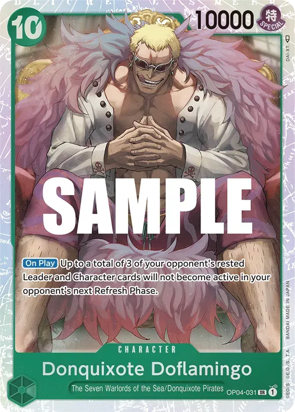 Donquixote Doflamingo — carte One Piece TCG OP04-031 (Kingdoms of Intrigue)