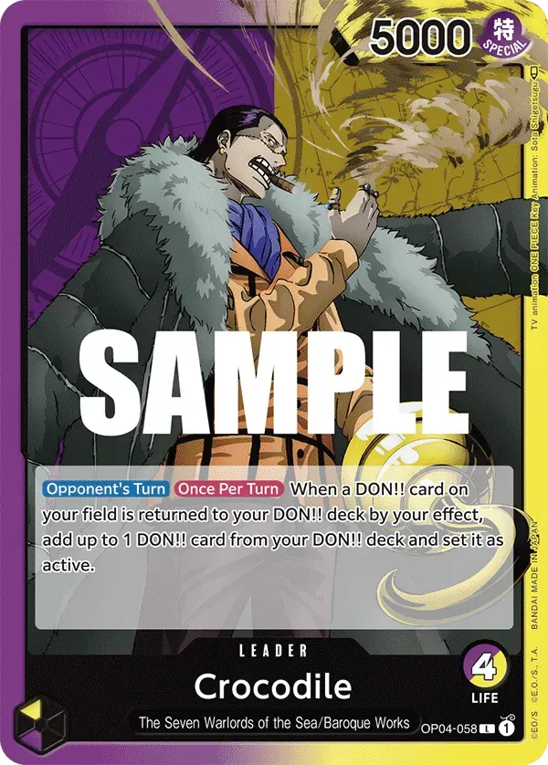 Crocodile — carte One Piece TCG OP04-058 (Kingdoms of Intrigue)