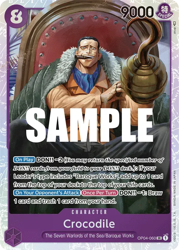 Crocodile — carte One Piece TCG OP04-060 (Kingdoms of Intrigue)