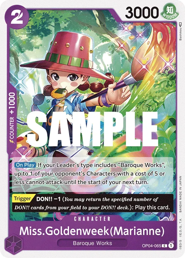 Miss.Goldenweek(Marianne) — carte One Piece TCG OP04-065 (Kingdoms of Intrigue)